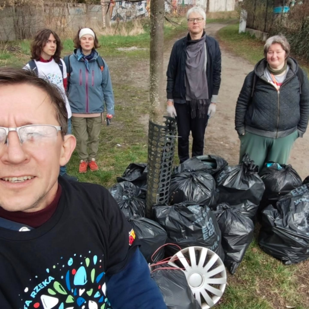 13 bags of collected rubbish