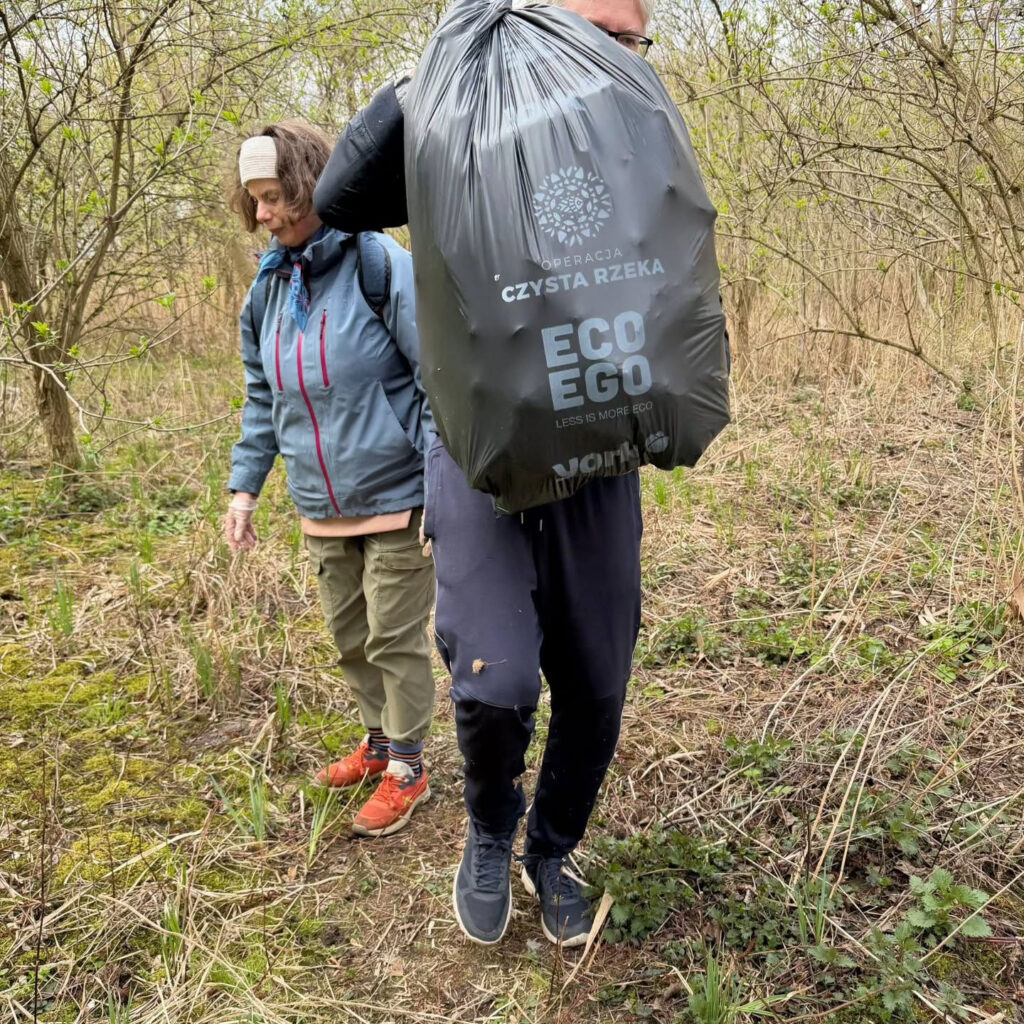 Volunteers with the collected bags